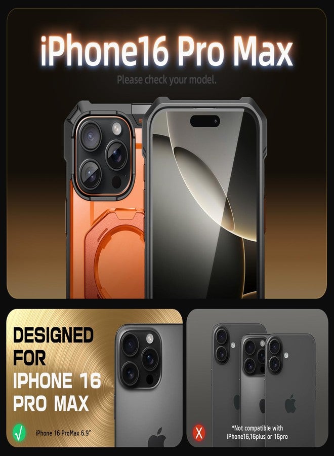 SUPCASE for iPhone 16 Pro Max Case with Camera Control Capture Button (Unicorn Beetle Grip), [Built-in Stand] [Compatible with MagSafe] Heavy Duty Magnetic Phone Case for iPhone 16 Pro Max, Magma - Image 2